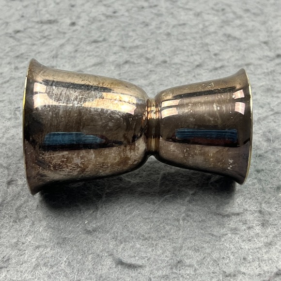 Vintage Reed & Barton Silverplate Double Jigger Red and Green Enamel #231 - Picture 7 of 12